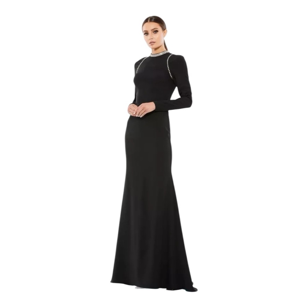 Mac Duggal Black Long Sleeve Dress